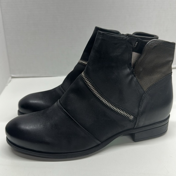 Miz Mooz Solace Boots Leather Ankle Boots Booties Zip Up Black Size Size 11 Wide - Picture 5 of 9